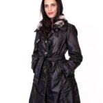 PIUMINO GIACCONE NERO CON COLLETTINO STACCABILE IN REX CON BORDI DI VERNICE 57
