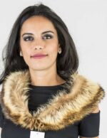 Collo in volpe argentata moltolungo morbido grigio con punte strette Pelzkragen col fourrure fur collar