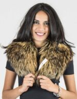 Hals in verblaßtem Gold und Braun mit Spitzen collo pelliccia col fourrure fur collar – Bild 4