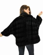 46 Giacca mantella orizzontale visone aurora fur mink pelz nerz норка fourrure vison