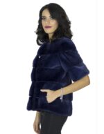 Giacca pelliccia visone blu smanicato 42 fourrure vison 水貂皮草 fur mink Pelz Nerz mex hopka