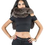 Collo boa in volpe marrone sfumato lungo 185 cm code Pelzkragen col fourrure fur collar
