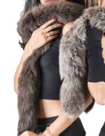Collo boa in volpe marrone sfumato lungo 185 cm code Pelzkragen col fourrure fur collar