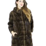 Pelliccia visone 48-50 brown star light cappotto sagafurs vison норка fur mink Nerzpelzes fourrure