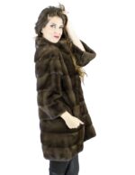 48-50 braun Nerzpelzmantel Sternlicht sagafurs vison норка fur mink Pelliccia visone fourrure – Bild 5