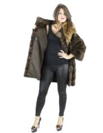 48-50 braun Nerzpelzmantel Sternlicht sagafurs vison норка fur mink Pelliccia visone fourrure – Bild 6