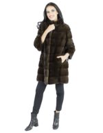 Pelliccia visone 44-46 mogano cappotto sagafurs vison норка fur mink Nerzpelzes fourrure