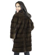 Pelliccia visone 44-46 mogano cappotto sagafurs vison норка fur mink Nerzpelzes fourrure