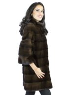 Pelliccia visone 44-46 mogano cappotto sagafurs vison норка fur mink Nerzpelzes fourrure