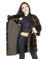 Pelliccia visone 44-46 mogano cappotto sagafurs vison норка fur mink Nerzpelzes fourrure