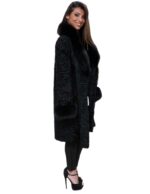 Long black Persian coat 50 shawl fox poles Pelliccia persiano MEX PELZ FOURRURE 毛皮 - Image 5