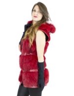 Gilet volpe rosso cappuccio taglia 44 fourrure renard fox fur лисицы Fuchspelz