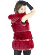 Gilet volpe rosso cappuccio taglia 44 fourrure renard fox fur лисицы Fuchspelz