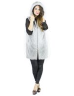 Жилет сапфир норка капюшон 42-44 fur mink visone Nerzpelzes fourrure vison — изображение 4