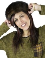 Cappello piccolo slim in pelliccia di visone demi fodera in velluto 毛皮 fourrure fur mex pelz