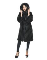 Серый с капюшоном норковая шуба аврора fur mink Pelz Nerz pelliccia visone 水貂 皮草 — изображение 4