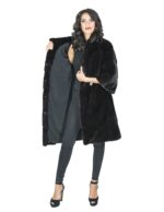 Серый с капюшоном норковая шуба аврора fur mink Pelz Nerz pelliccia visone 水貂 皮草 — изображение 5