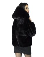 46 schwarze nerz pelz jacke mit kapuze pelz nerz pelz mex hopkn fourrure vison 水貂皮草 – Bild 5