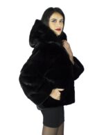 46 schwarze nerz pelz jacke mit kapuze pelz nerz pelz mex hopkn fourrure vison 水貂皮草 – Bild 4