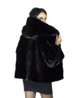 46 schwarze nerz pelz jacke mit kapuze pelz nerz pelz mex hopkn fourrure vison 水貂皮草 – Bild 6