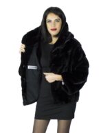 46 schwarze nerz pelz jacke mit kapuze pelz nerz pelz mex hopkn fourrure vison 水貂皮草 – Bild 7
