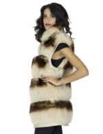 Smanicato volpe nappa panna colletto italiano 42 sfumato marrone chiusura zip