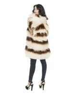 Smanicato volpe nappa panna colletto italiano 42 sfumato marrone chiusura zip