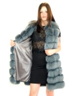 Smanicato volpe verde lungo con lati in camoscio 52 sleeveless fox ärmelloser Fuchs renard sans manches