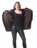 PELLICCIA VISONE DONNA CAPPOTTO BRASCHI MOGANO NATURALE