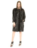 Cappotto visone orizzontale braschi scanblack 48 fourrure de vison mink fur Nerz