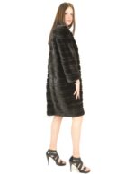 Cappotto visone orizzontale braschi scanblack 48 fourrure de vison mink fur Nerz
