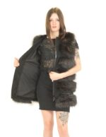 46 Gilet in volpe nero con trasporto in renna sleeveless fox ärmelloser Fuchs renard sans manches