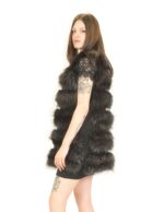 46 Gilet in volpe nero con trasporto in renna sleeveless fox ärmelloser Fuchs renard sans manches