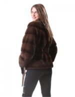 48 pelliccia visone giacca donna modello kimono scanbrown