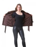 48 pelliccia visone giacca donna modello kimono scanbrown
