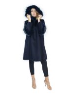 Blue Coat кашемира и меха лисы с капюшоном 50 sheepskin sheepskin Hammel mouton — изображение 6
