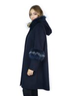 Blue Coat кашемира и меха лисы с капюшоном 50 sheepskin sheepskin Hammel mouton — изображение 3