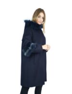 Blue Coat кашемира и меха лисы с капюшоном 50 sheepskin sheepskin Hammel mouton — изображение 5
