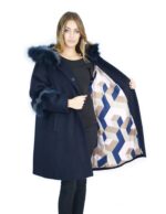 Blue Coat кашемира и меха лисы с капюшоном 50 sheepskin sheepskin Hammel mouton — изображение 7