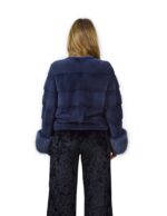 44 horizontal mink jacket blue jeans with fox wrists fourrure de vison pelliccia visone Nerz - Image 6