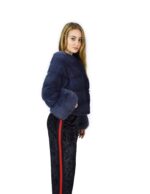 44 horizontal mink jacket blue jeans with fox wrists fourrure de vison pelliccia visone Nerz - Image 4
