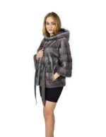 42 Синяя ирландская горизонтальная норковая шуба 68 см fourrure de vison mink fur Nerz — изображение 3