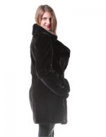 Women's fur coat mink whole skin black nafa 44 - Image 4