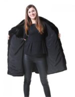 PELLICCIA DONNA VISONE CAPPOTTO MANAKAS BLACK ORIZZONTALE