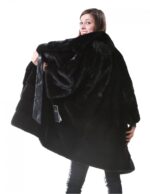 PELLICCIA DONNA VISONE CAPPOTTO MANAKAS BLACK ORIZZONTALE