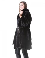 PELLICCIA DONNA VISONE CAPPOTTO MANAKAS BLACK ORIZZONTALE
