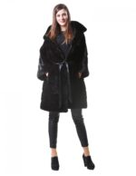 PELLICCIA DONNA VISONE CAPPOTTO MANAKAS BLACK ORIZZONTALE