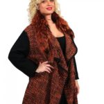 CAPPOTTINO LANA NERO E ARANCIO CON TASCHE ZIP 46