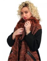 CAPPOTTINO LANA NERO E ARANCIO CON TASCHE ZIP 46