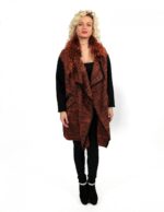 CAPPOTTINO LANA NERO E ARANCIO CON TASCHE ZIP 54